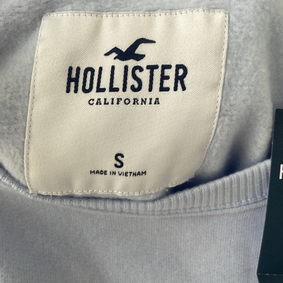 NWT Hollister crop baby blue sun crew neck sweatshirt - Picture 4 of 6